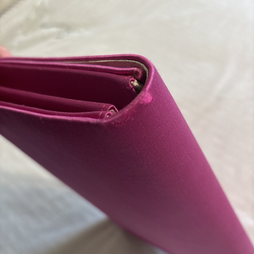 PHILIP TREACY LONDON ELEGANT CLASSIC LARGE PINK FLAP SILK CLUTCH BAG Formal - Picture 12 of 16